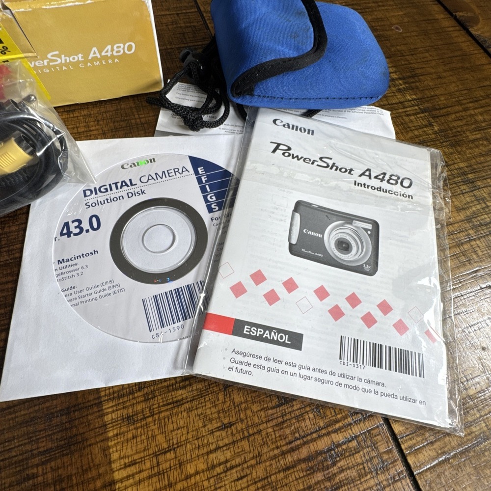 Canon PowerShot A480 Digital Camera 10MP 3.3X Optical Zoom TESTED Cables EUC - Picture 10 of 13